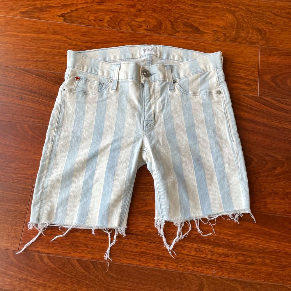 Hudson Jeans Shorts Striped Distressed Size 25